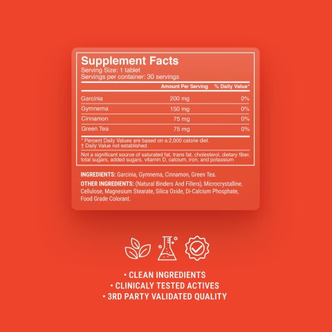 500mg - Garcinia + Gymnema Combo - Tangerine - Mood Tablets - Thumbnail 9
