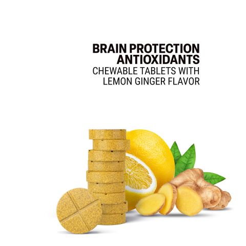 500mg - Brain Protection Antioxidants - Lemon Ginger - Mood Tablets - Thumbnail 4