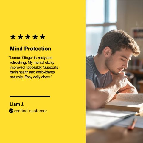 500mg - Brain Protection Antioxidants - Lemon Ginger - Mood Tablets - Thumbnail 7