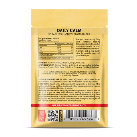 500mg - Daily Calm - Honey Lemon Ginger - Mood Tablets - Thumbnail 8