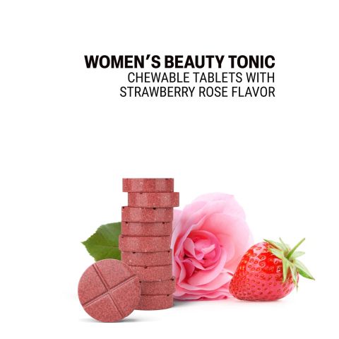 500mg - Women's Beauty Tonic - Strawberry Rose - Mood Tablets - Thumbnail 4