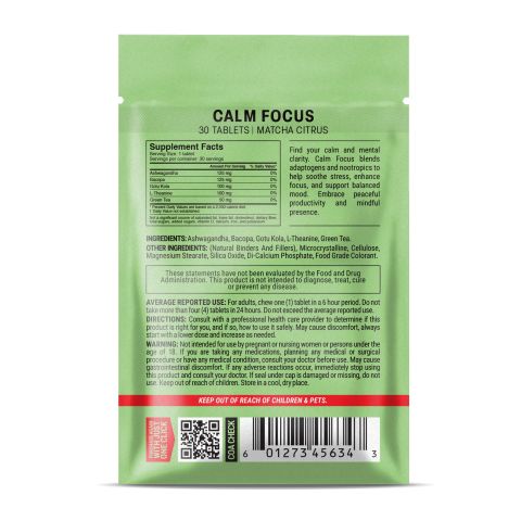 500mg - Calm Focus - Mood Tablets - Thumbnail 8
