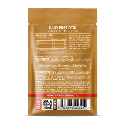 500mg - Daily Prebiotic - Lemon Ginger - Mood Tablets - Thumbnail 8