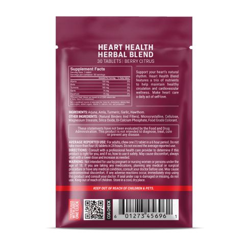 500mg - Heart Health Herbal Blend - Berry Citrus - Mood Tablets - Thumbnail 8