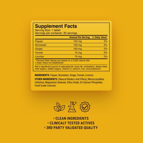500mg - Digestive Enzyme - Pineapple Papaya - Mood Tablets - Thumbnail 9