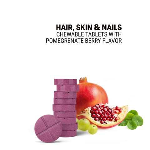 500mg - Hair Skin & Nails - Pomegranate Berry - Mood Tablets - Thumbnail 4