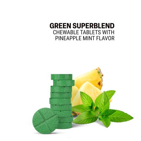 500mg - Green Superblend - Pineapple Mint - Mood Tablets - Thumbnail 4