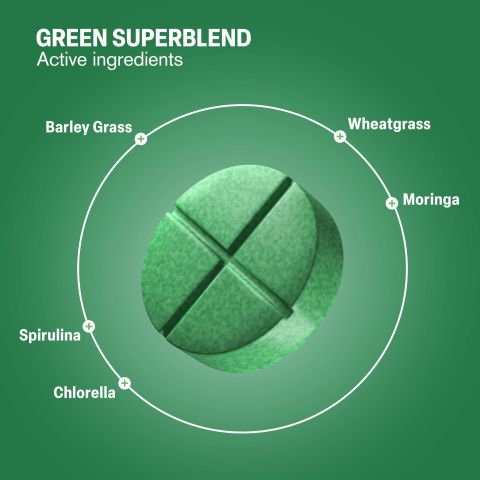 500mg - Green Superblend - Pineapple Mint - Mood Tablets - Thumbnail 5