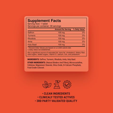500mg - Serotonin Support - Blood Orange - Mood Tablets - Thumbnail 9