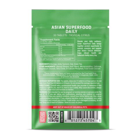 500mg - Asian Superfood Daily - Tropical Citrus - Mood Tablets - Thumbnail 8