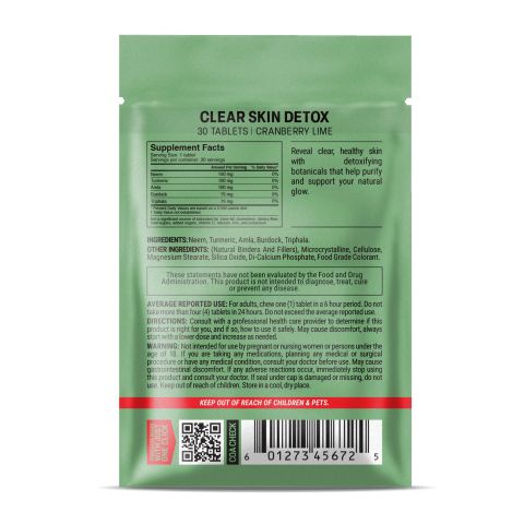 500mg - Clear Skin Detox - Cranberry Lime - Mood Tablets - Thumbnail 8