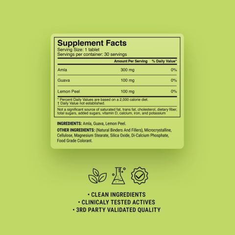 500mg - Amla Vitamin C - Lemon-Guava - Mood Tablets - Thumbnail 9