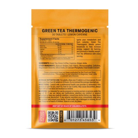 500mg - Green Tea Thermogenic - Lemon Cayenne - Mood Tablets - Thumbnail 8