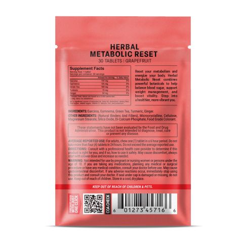 500mg - Herbal Metabolic Reset - Grapefruit - Mood Tablets - Thumbnail 8