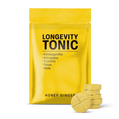 500mg - Longevity Tonic - Honey Ginger - Mood Tablets - Thumbnail 2