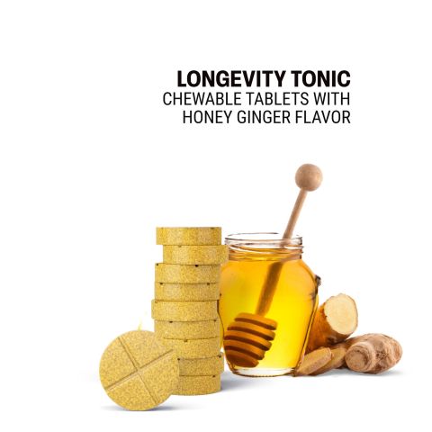 500mg - Longevity Tonic - Honey Ginger - Mood Tablets - Thumbnail 4
