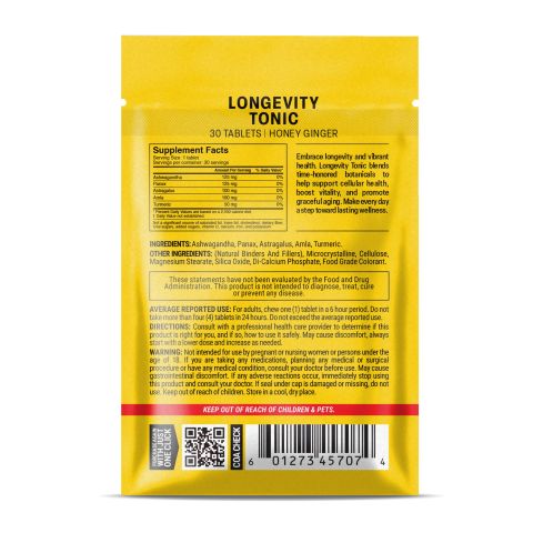 500mg - Longevity Tonic - Honey Ginger - Mood Tablets - Thumbnail 8