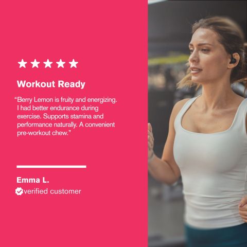 500mg - Pre-Workout Natural Stamina - Berry Lemon - Mood Tablets - Thumbnail 7