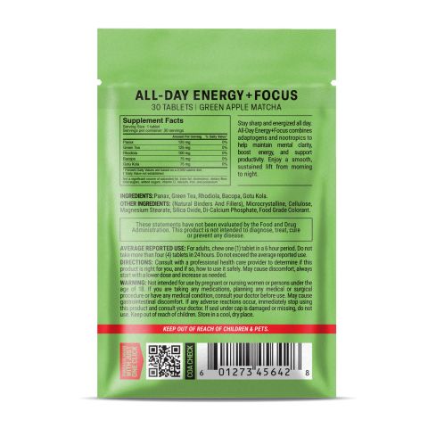 500mg - All-Day Energy + Focus - Mood Tablets - Thumbnail 8