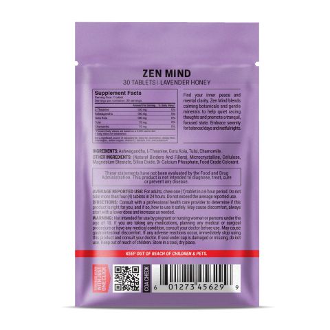 500mg - Zen Mind - Lavender Honey - Mood Tablets - Thumbnail 8