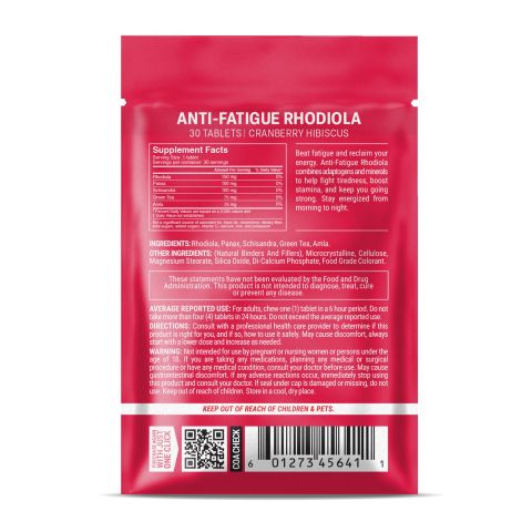 500mg - Anti-Fatigue Rhodiola - Cranberry Hibiscus - Mood Tablets - Thumbnail 8