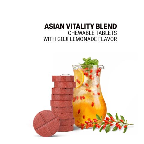 500mg - Asian Vitality Blend - Goji Lemonade - Mood Tablets - Thumbnail 4