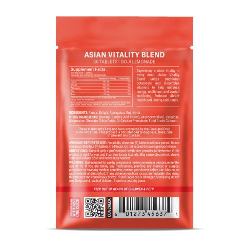 500mg - Asian Vitality Blend - Goji Lemonade - Mood Tablets - Thumbnail 8