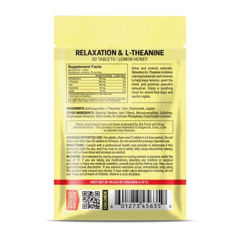 500mg - Relaxation + L-Theanine - Lemon Honey - Mood Tablets - Thumbnail 8