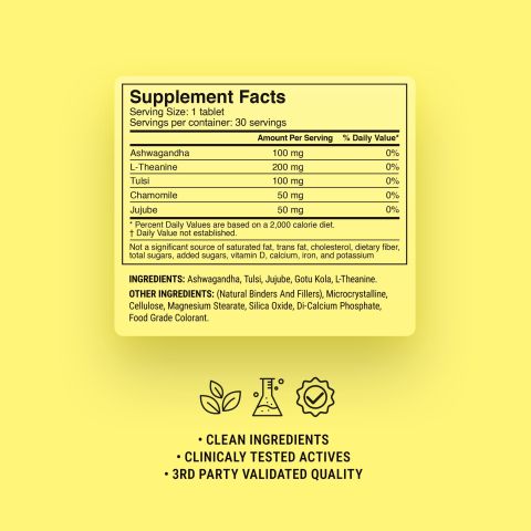 500mg - Relaxation + L-Theanine - Lemon Honey - Mood Tablets - Thumbnail 9