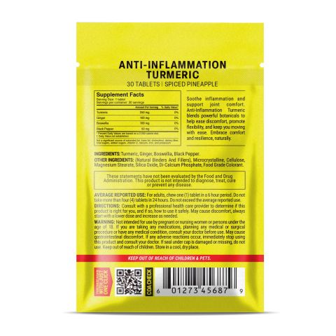 500mg - Anti-Inflammation Turmeric - Spiced Pineapple - Mood Tablets - Thumbnail 8