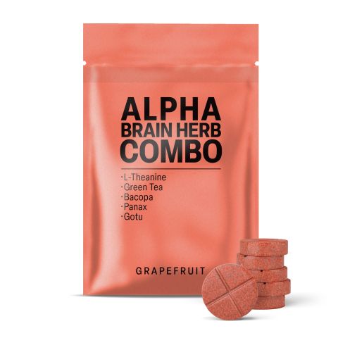 500mg - Alpha Brain Herb Combo - Grapefruit - Mood Tablets - Thumbnail 2