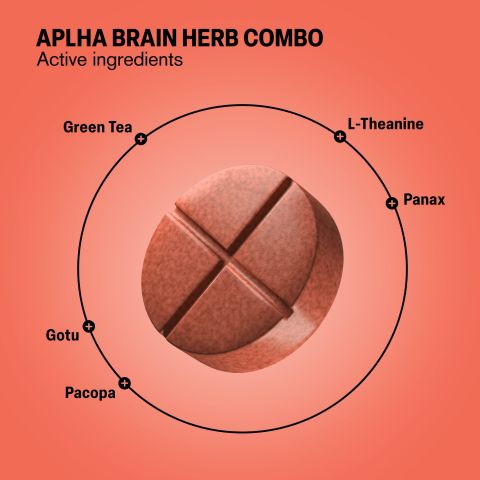 500mg - Alpha Brain Herb Combo - Grapefruit - Mood Tablets - Thumbnail 5