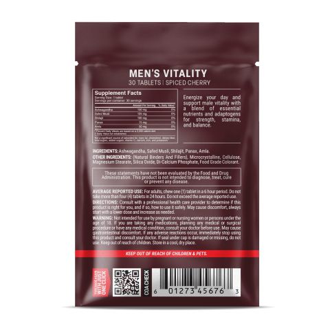 500mg - Men's Vitality - Spiced Cherry - Mood Tablets - Thumbnail 8