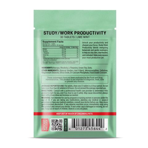 500mg - Study Work Productivity - Lime Mint - Mood Tablets - Thumbnail 8