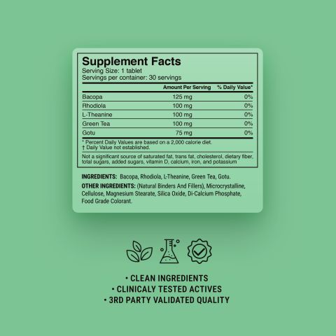 500mg - Study Work Productivity - Lime Mint - Mood Tablets - Thumbnail 9