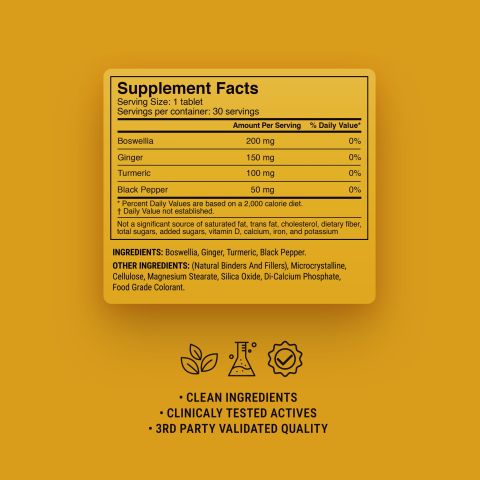 500mg - Ginger + Boswellia - Spiced Mango - Mood Tablets - Thumbnail 9