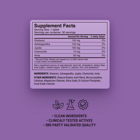 500mg - Menopause + Sleep Combo - Lavender Honey - Mood Tablets - Thumbnail 9