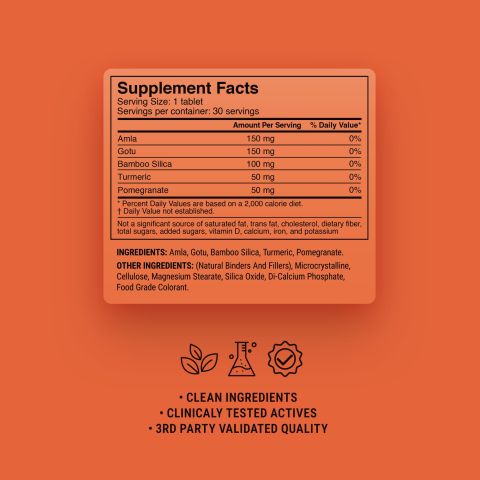 500mg - Collagen Support Herbs - Peach Pomegranate - Mood Tablets - Thumbnail 9