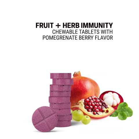 500mg - Fruit + Herb Immunity - Pomegranate Berry - Mood Tablets - Thumbnail 4