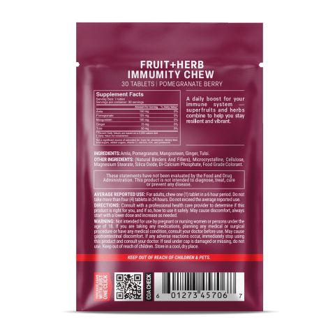 500mg - Fruit + Herb Immunity - Pomegranate Berry - Mood Tablets - Thumbnail 8