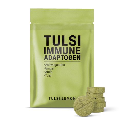 500mg - Tulsi Immune Adaptogen - Tulsi Lemon - Mood Tablets - Thumbnail 2