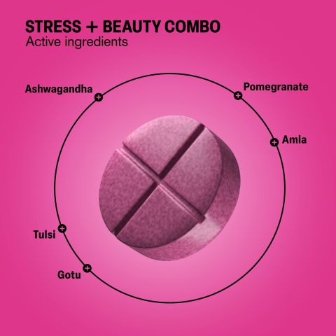 500mg - Stress + Beauty Combo - Strawberry Pomegranate - Mood Tablets - Thumbnail 5