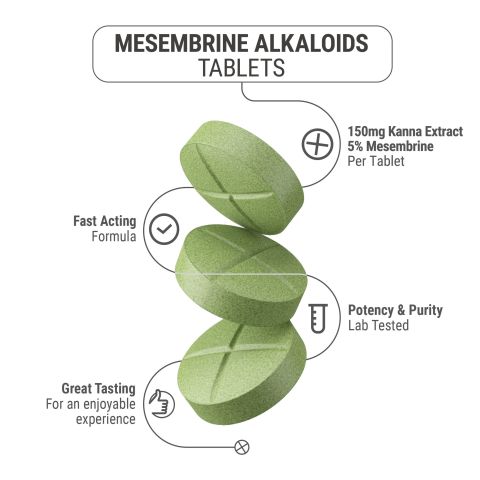150mg Kanna Extract 5% Mesembrine Tablets - Green Apple - Simply Tabs - Thumbnail 5