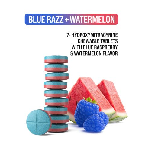 30mg 7-Hydroxy Tablets - Blue Razz + Watermelon - Simply Tabs - Thumbnail 5