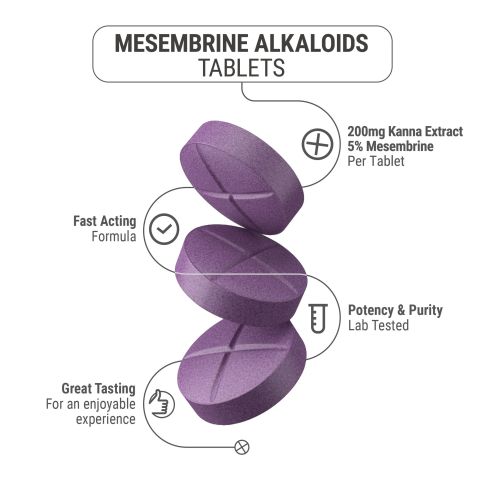 200mg Kanna Extract 5% Mesembrine Tablets - Grape - Simply Tabs - Thumbnail 5