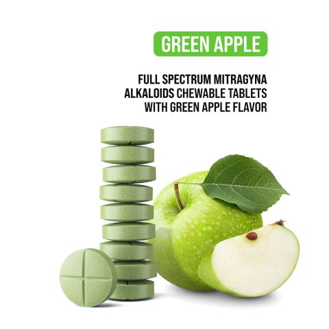 20mg Full Spectrum Mitragyna Alkaloids Tablets - Green Apple - Simply Tabs - Thumbnail 4