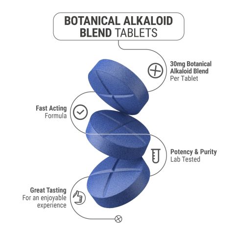 30mg Botanical Alkaloid Blend Tablets - Blue Razz - Simply Tabs - Thumbnail 5