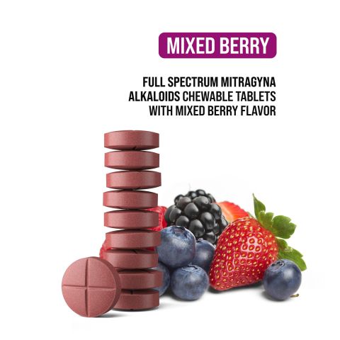 20mg Full Spectrum Mitragyna Alkaloids Tablets - Mixed Berry - Simply Tabs - Thumbnail 4