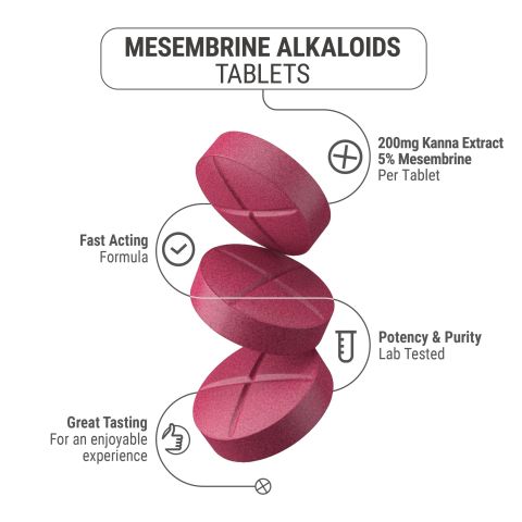 200mg Kanna Extract 5% Mesembrine Tablets - Strawberry - Simply Tabs - Thumbnail 5