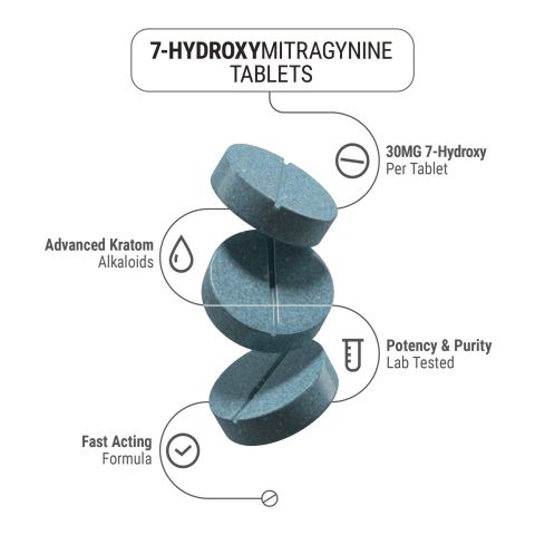 30mg 7-Hydroxy Tablets - Unflavored - Simply Tabs - Thumbnail 4